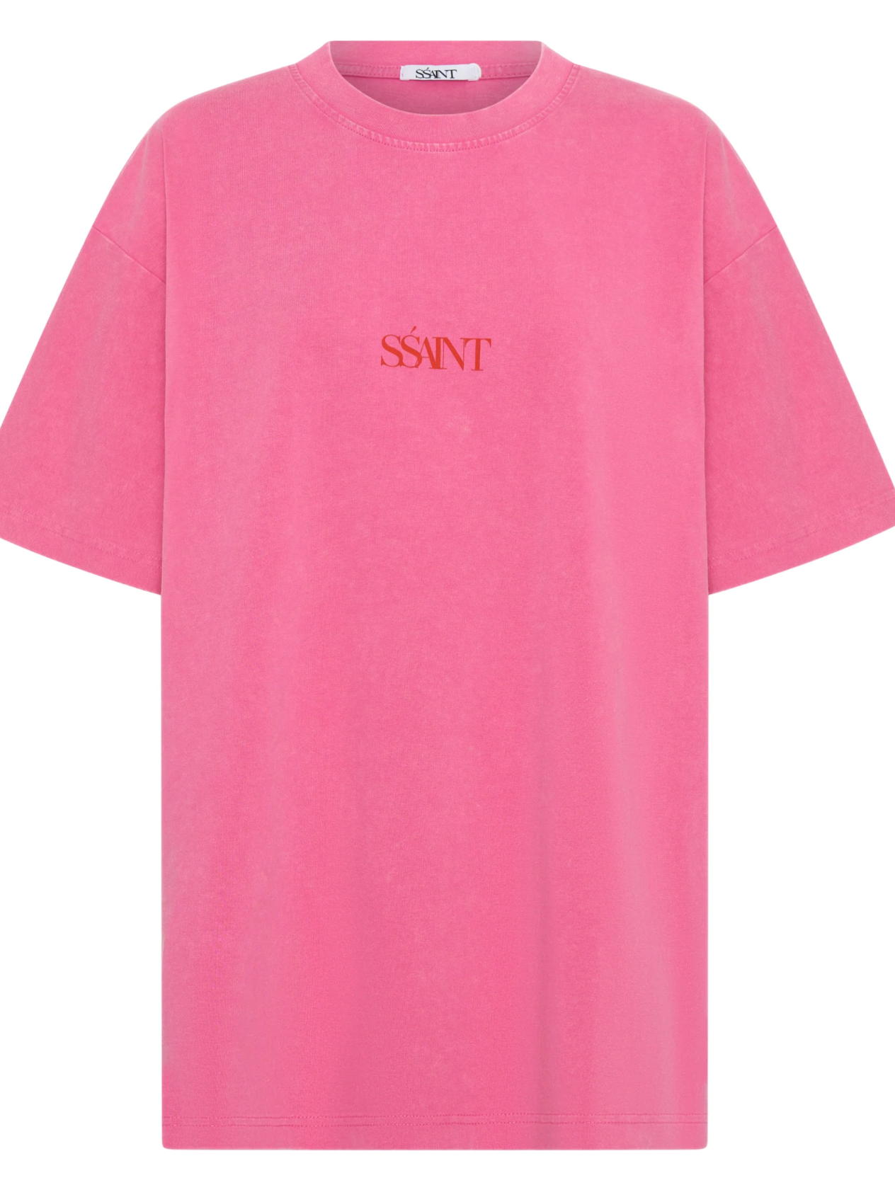 Ssaint No Vacancy Tee - Dark Pink Acid Wash