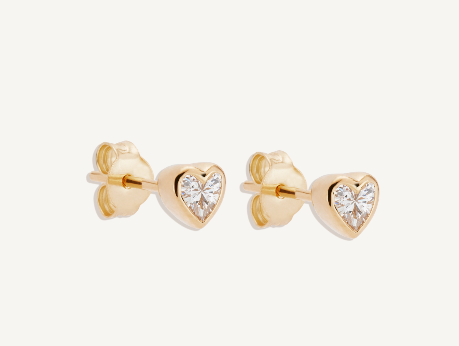 By Charlotte 18k Gold Vermeil Radiant Heart Stud Earrings