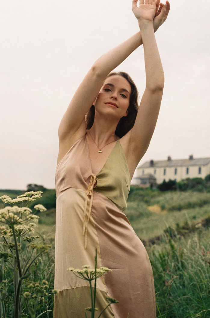 Lilya Peony dress - Shell Pink/Pastel Sage/Butter Yellow