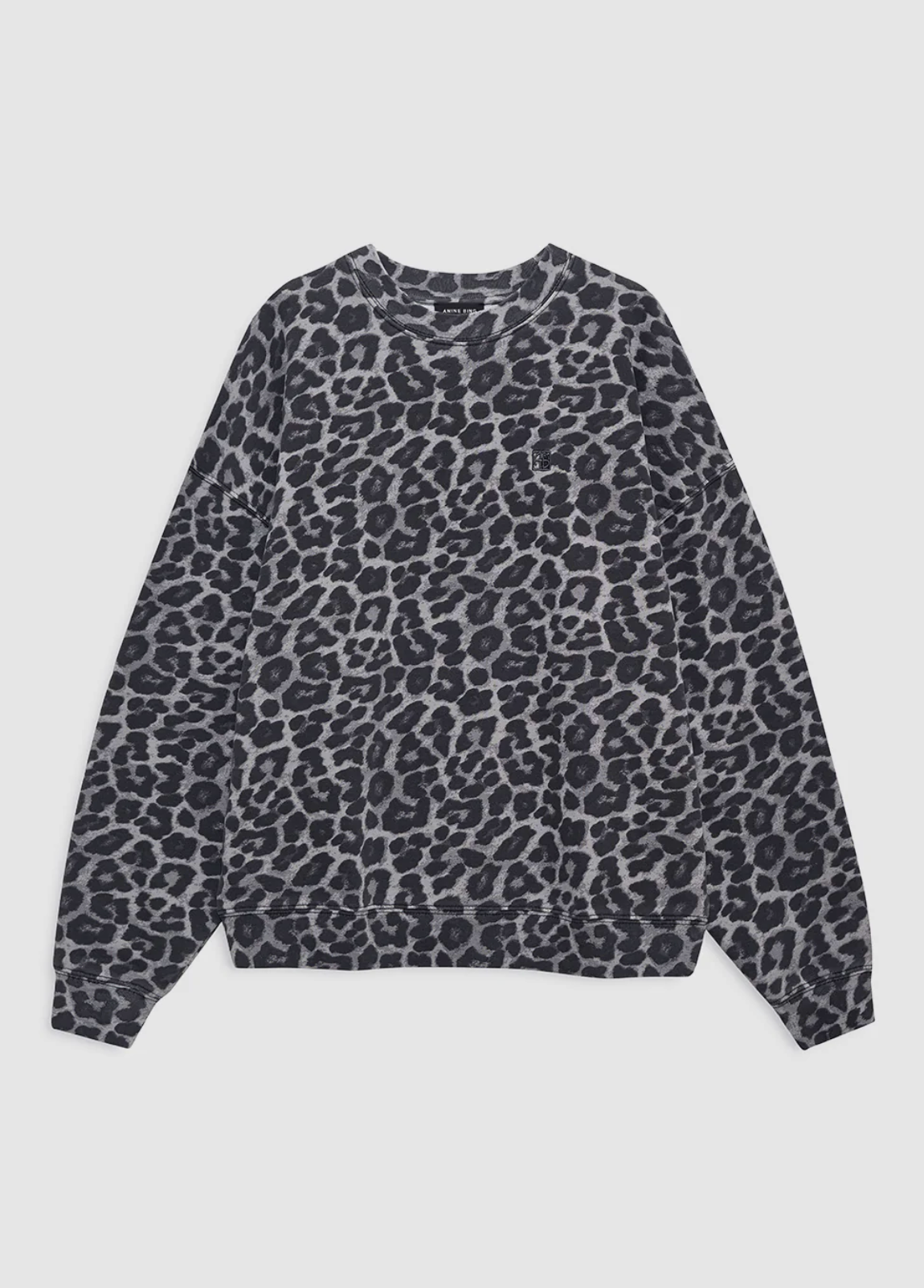 Anine bing Miles Sweatshirt - Grey Leopard