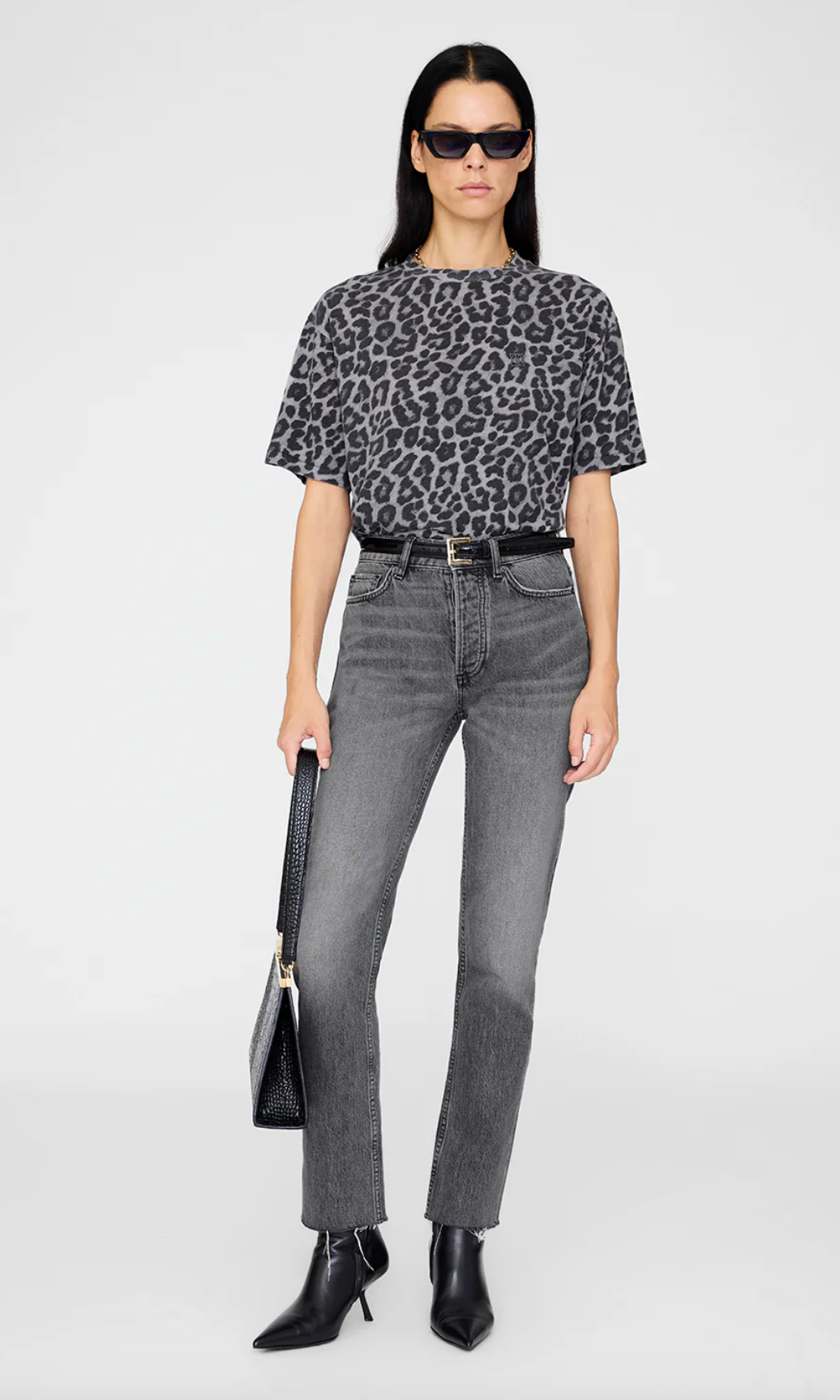 Anine Bing Cohen Tee - Grey Leopard