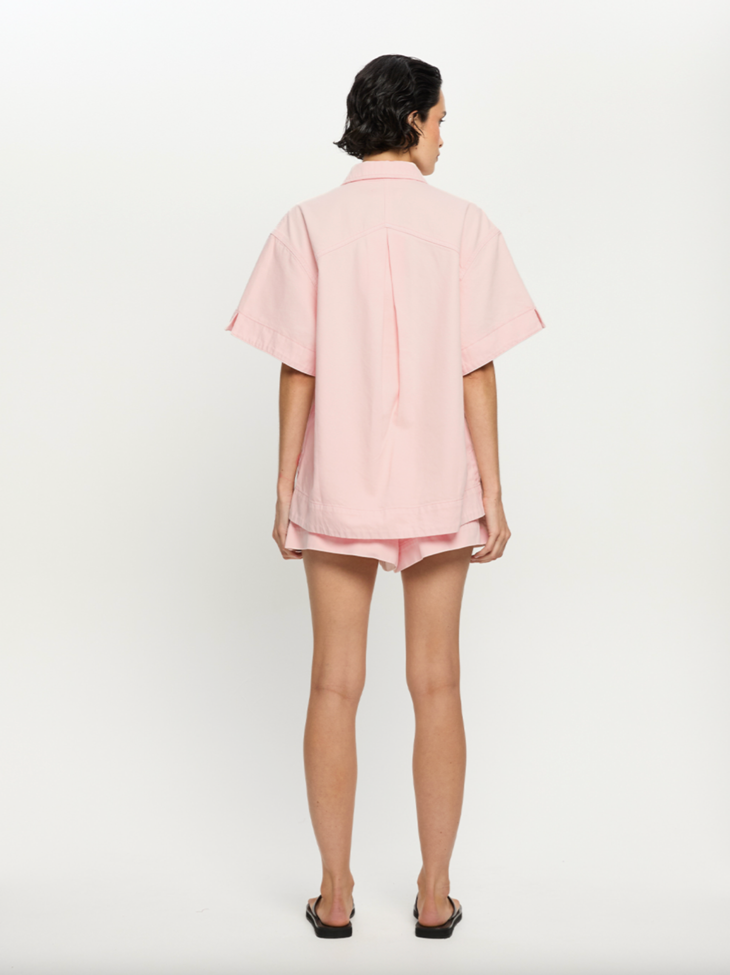 Kivari Celene Denim Short - Soft Pink