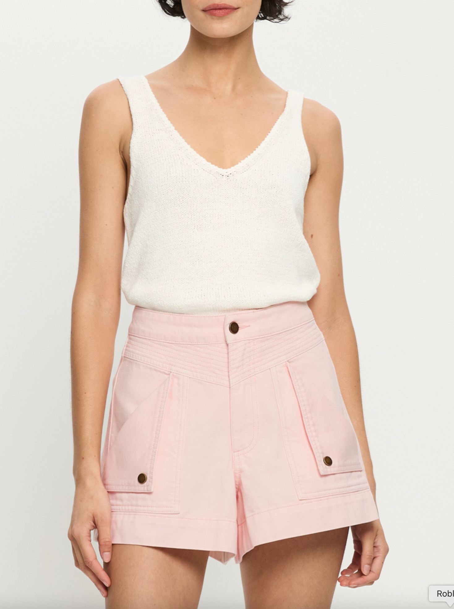 Kivari Celene Denim Short - Soft Pink