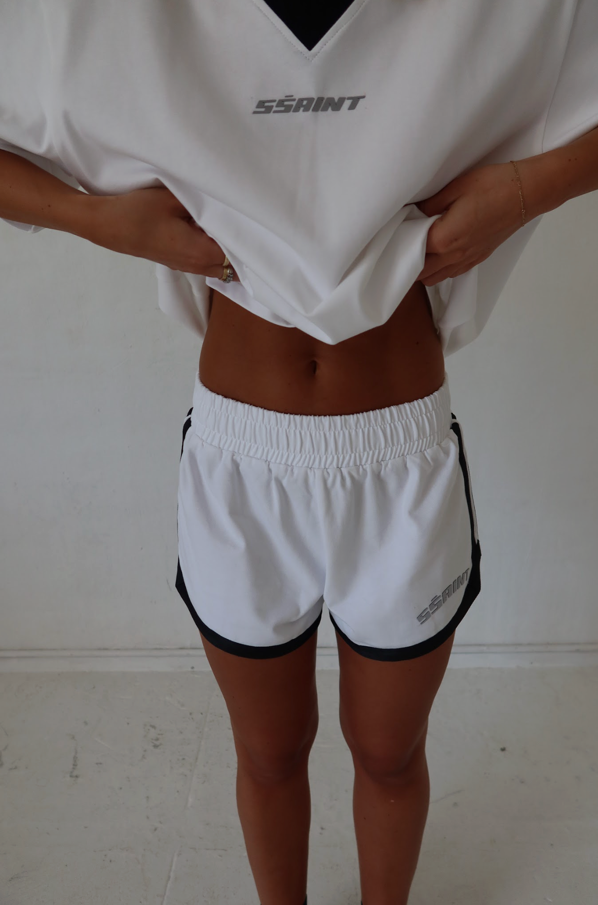 Ssaint Reflective V Shorts - White