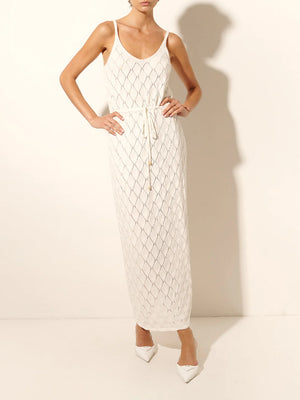 Kivari Claudia Strappy Knit Dress - Cream
