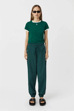 Camilla and Marc Sofia Slim Fit Tee - Varsity Green/White