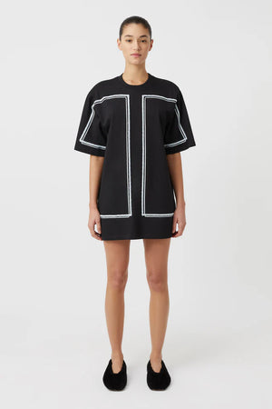 Camilla and Marc Fortuna Mini Tee Dress - Black/Ice Blue