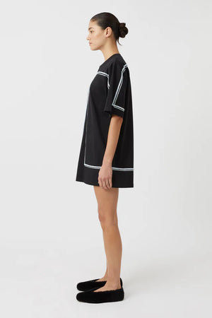 Camilla and Marc Fortuna Mini Tee Dress - Black/Ice Blue