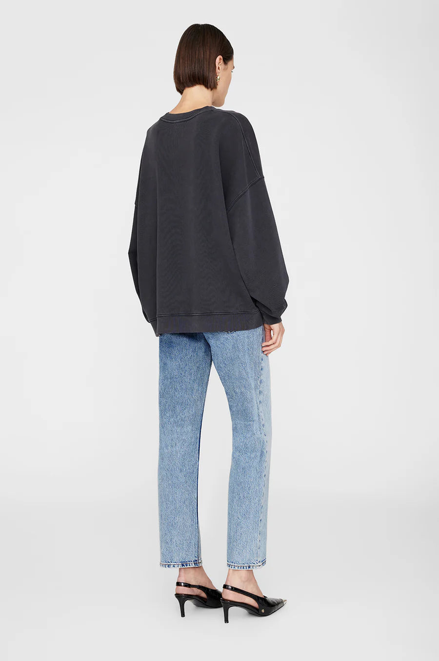 Anine Bing Miles Sweatshirt Blue - Black