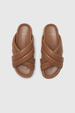 Anine Bing Lizzy Slides - Cognac