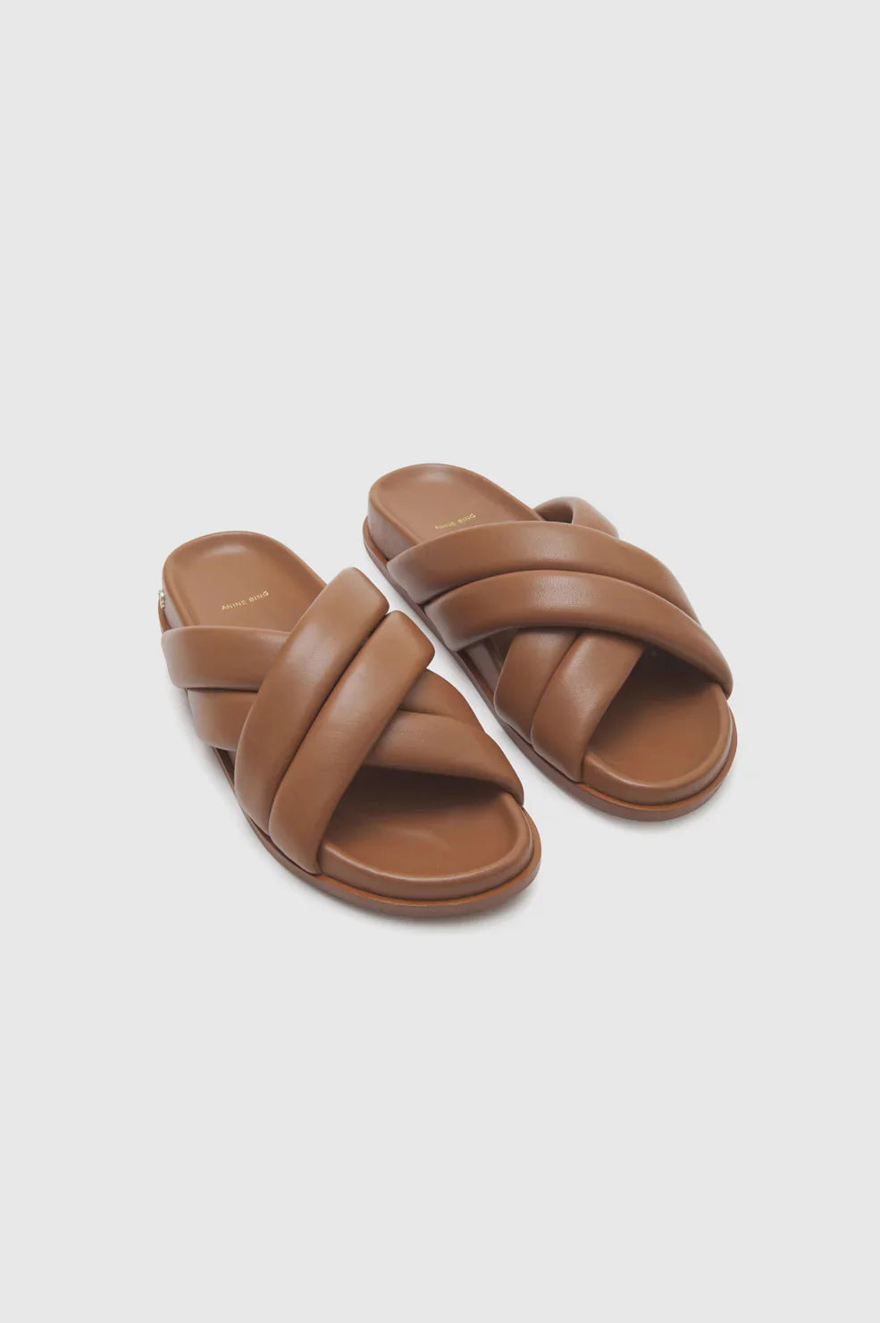 Anine Bing Lizzy Slides - Cognac