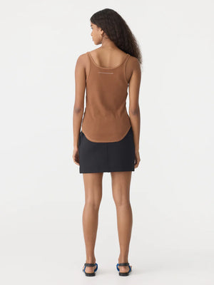 Bassike Slim Scoop Rib tank - Argan