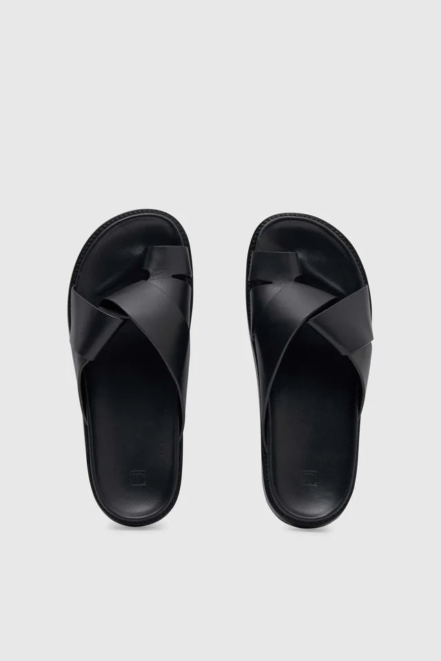 Camilla and Marc Laurel Leather Sandal - Black