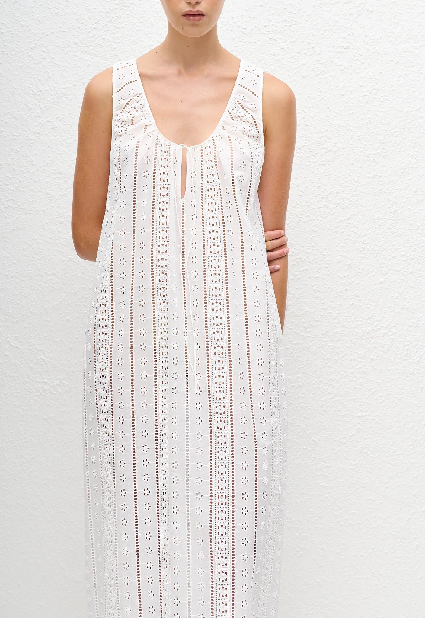 Matteau Broderie Day Dress - White