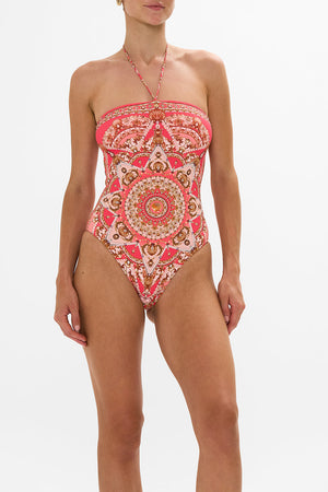 Camilla Bandeau One Piece With Halter Tie - Shell Games
