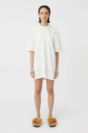 Camilla and Marc Fortuna Cotton Mini Tee Dress - Soft White Lemon Milk