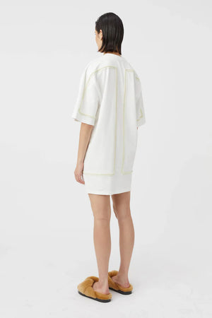 Camilla and Marc Fortuna Cotton Mini Tee Dress - Soft White Lemon Milk