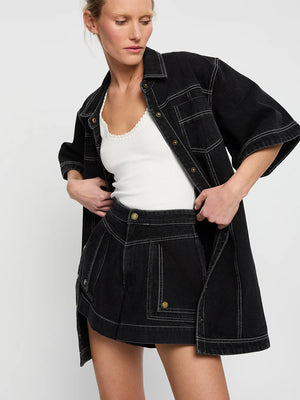 Kivari Celene Denim Short - Black