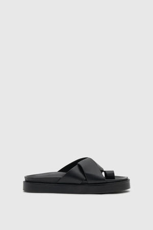 Camilla and Marc Laurel Leather Sandal - Black