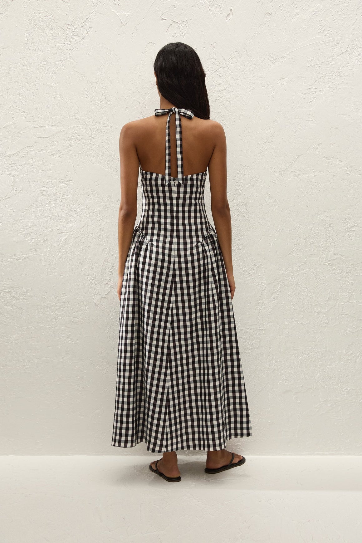 Faithfull the Brand La Cala Midi Dress Gingham Black