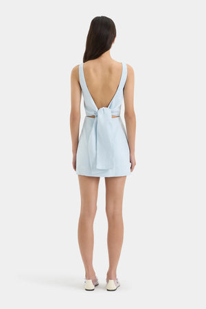 SIR. Iris Tie Mini Dress - Light Blue