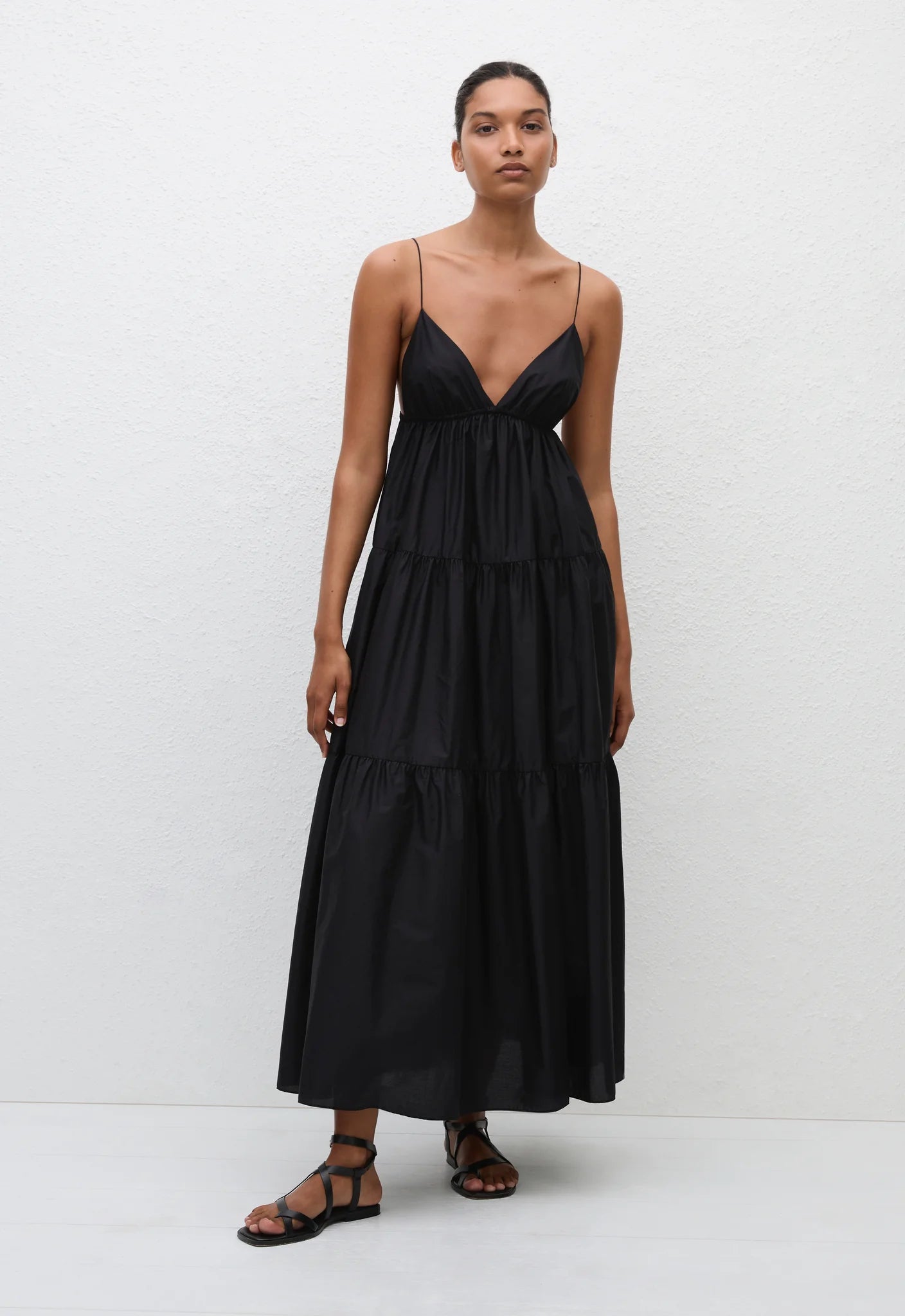 Matteua Triangle Tiered Sundress - Black