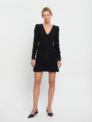 Kivari Scarlett Gathered Mini Dress - Black