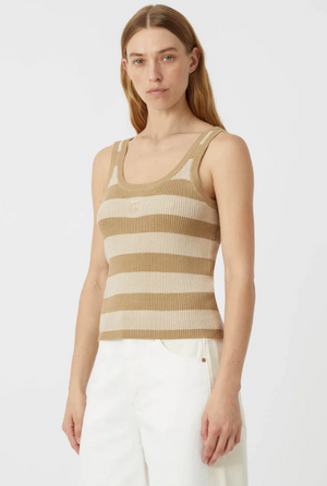 Camilla and Marc Umi Knit Tank - Tan and Cream