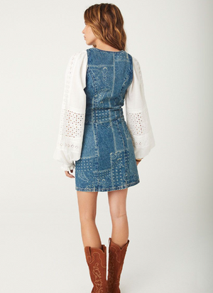 Spell Road Trip Denim Vest Dress - Bandana