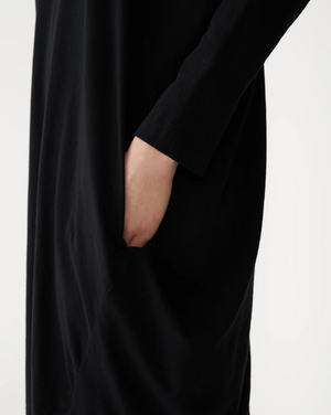 Bassike Circle Jersey Long Sleeve Dress - Black