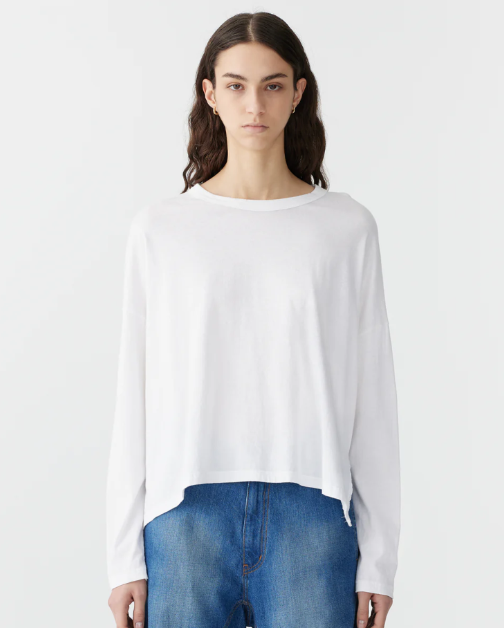 Bassike Boxy Heritage L/S T.Shirt - White