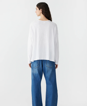 Bassike Boxy Heritage L/S T.Shirt - White