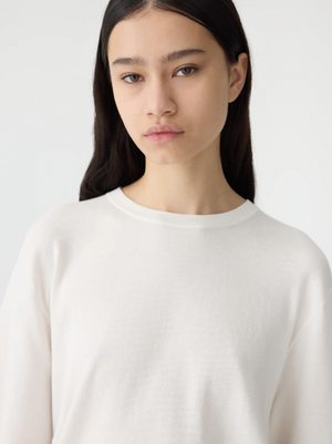 Bassike Mercerised Cotton Knit T.Shirt - Natural