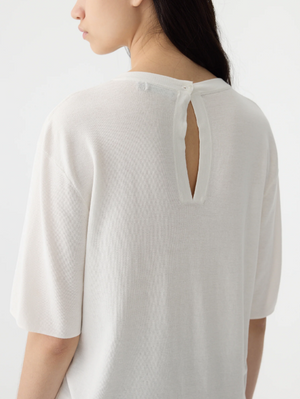 Bassike Mercerised Cotton Knit T.Shirt - Natural