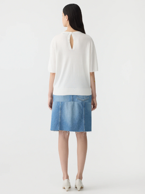 Bassike Mercerised Cotton Knit T.Shirt - Natural