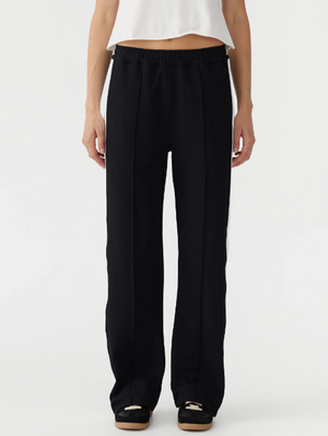 Bassike Twill Stripe Detail Pant - Black/White