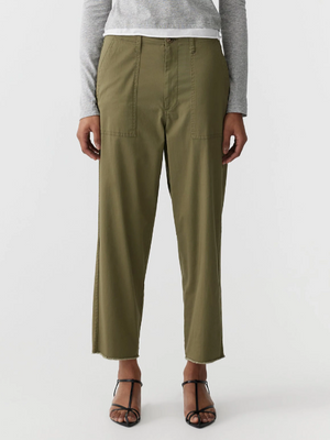 Bassike Stretch Cotton Relaxed Pant - Military