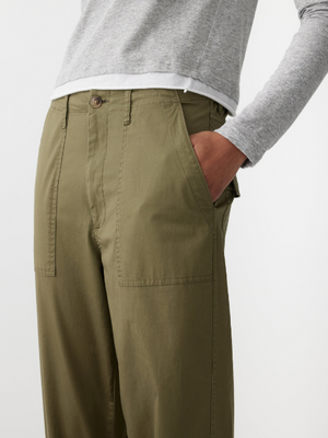 Bassike Stretch Cotton Relaxed Pant - Military