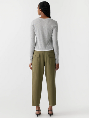 Bassike Stretch Cotton Relaxed Pant - Military