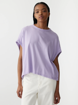 Bassike Slouch Circle Tank - Faded Lavender