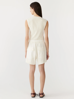 Bassike Contrast Pocket Detail Short - Off White