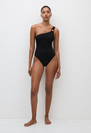 Matteau Asymmetric Ring Maillot - Black