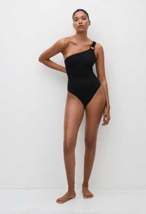 Matteau Asymmetric Ring Maillot - Black