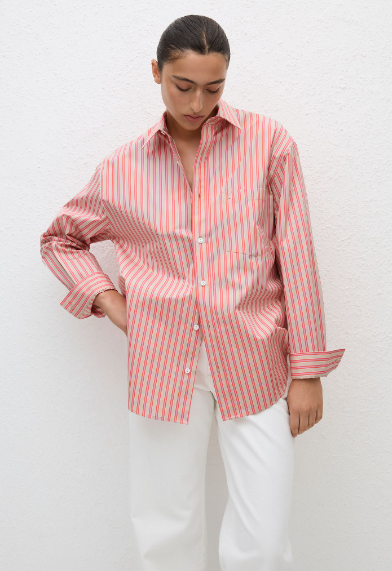 Matteau Classic Stripe shirt - Rose Stripe