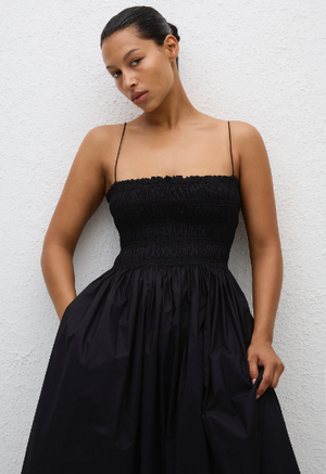 Matteau Shirred Bodice Dress - Black