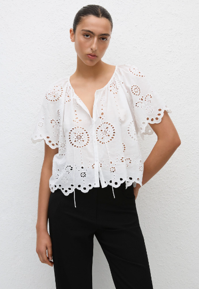 Matteau Broderie Blouse - White