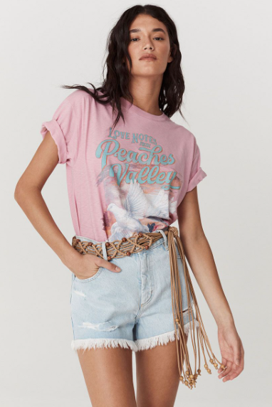 Spell Peaches Bikers Tee - Musk