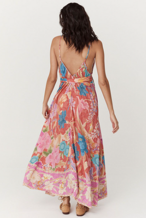 Spell Painters Garden Strappy Maxi Dress - Crimson