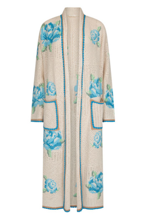 Spell Coastal Granny Maxi Cardigan -Cornflower