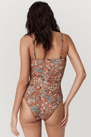 Spell Mojave Lily Lace Up One Piece - Amber